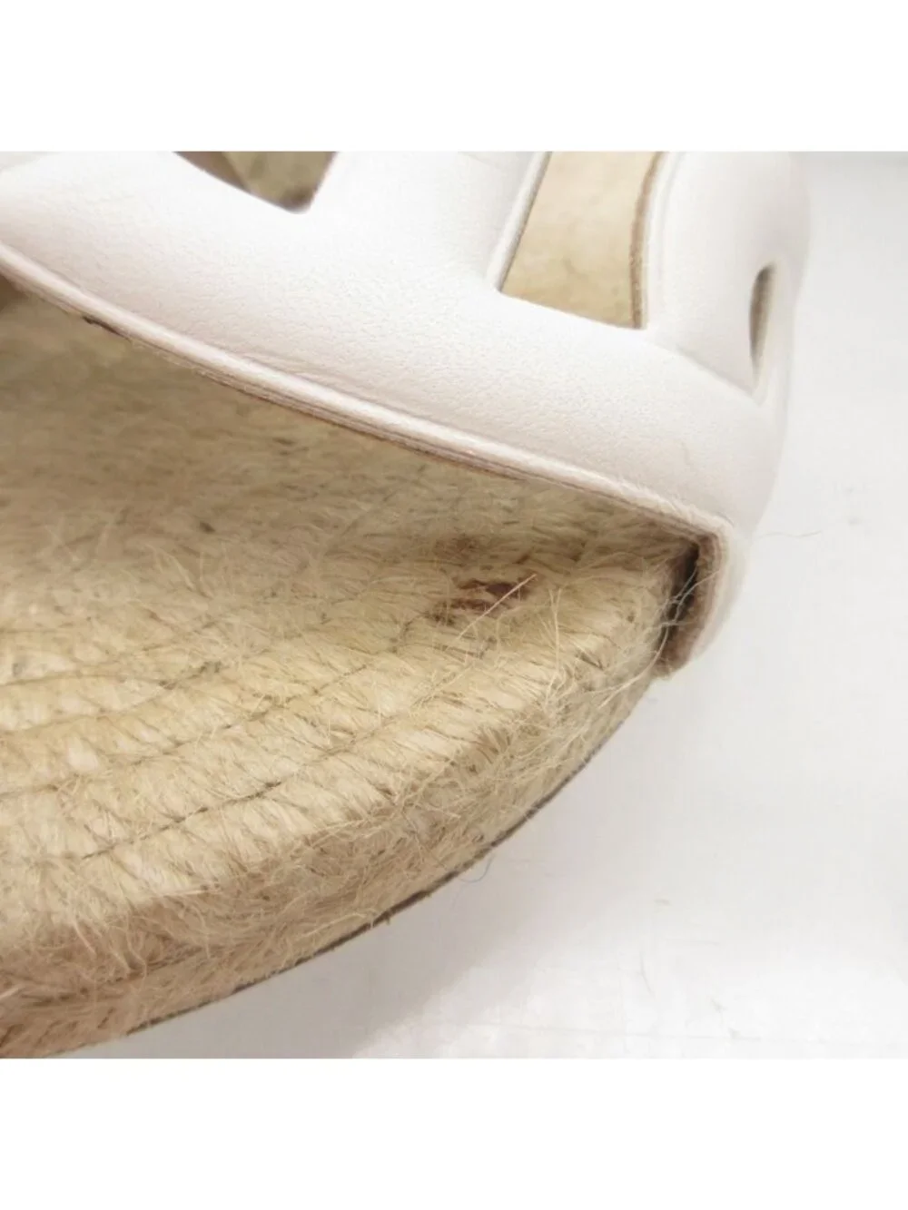 Hermes Sandals Famosa Chaine D'ancre Motif Leather Espadrilles Jute Shoes